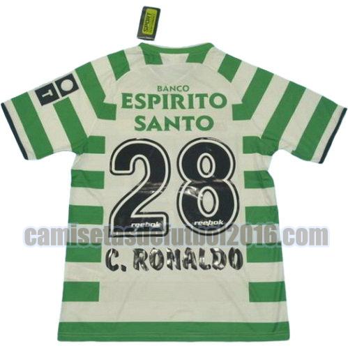 camiseta primera equipacion sporting de lisboa 2002-2003 ronaldo 28