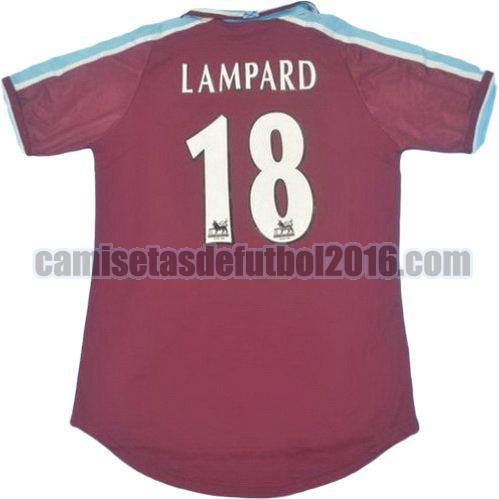camiseta primera equipacion west ham united 1999-2001 lampard 18