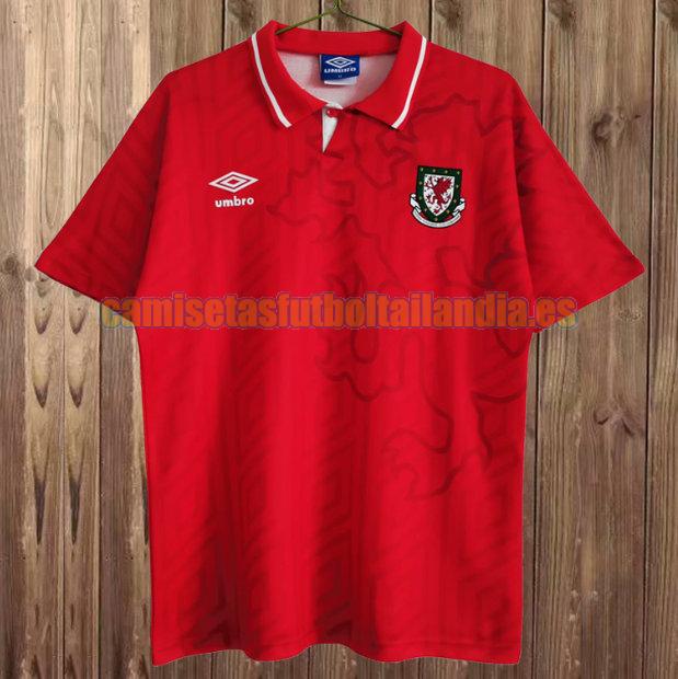 camiseta primera galles 1992-1994 rojo