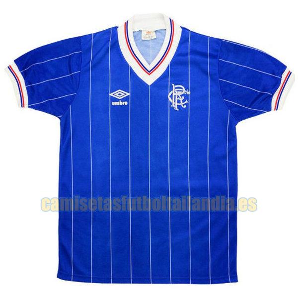 camiseta primera glasgow rangers 1982-1983 azul