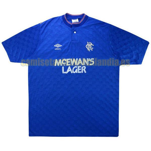 camiseta primera glasgow rangers 1987-1990 azul
