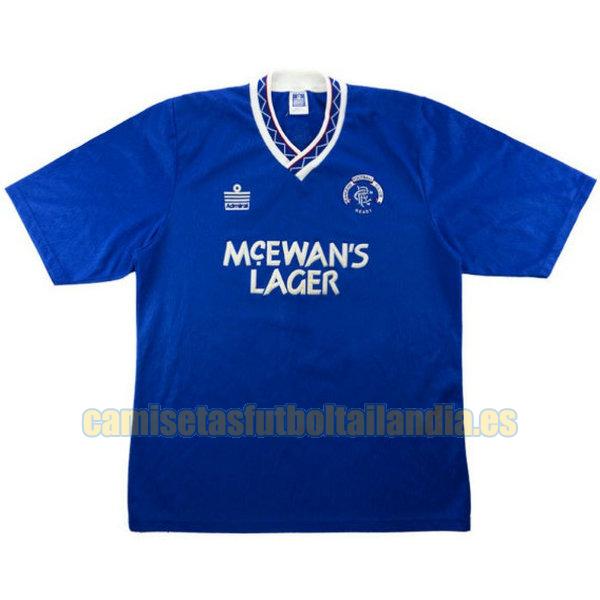 camiseta primera glasgow rangers 1990-1992 azul