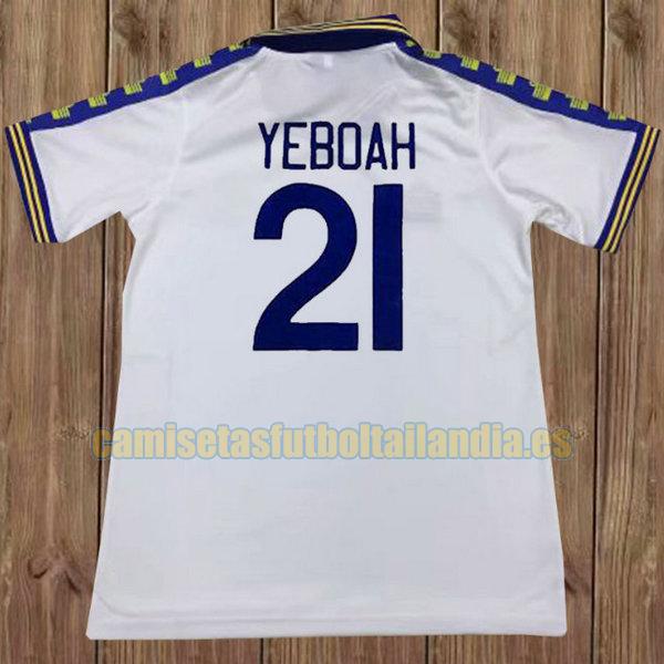 camiseta primera leeds united 1976-1977 blanco yeboah 21