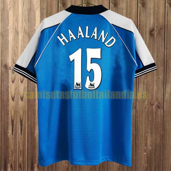 camiseta primera manchester city 1999-2001 azul haaland 15