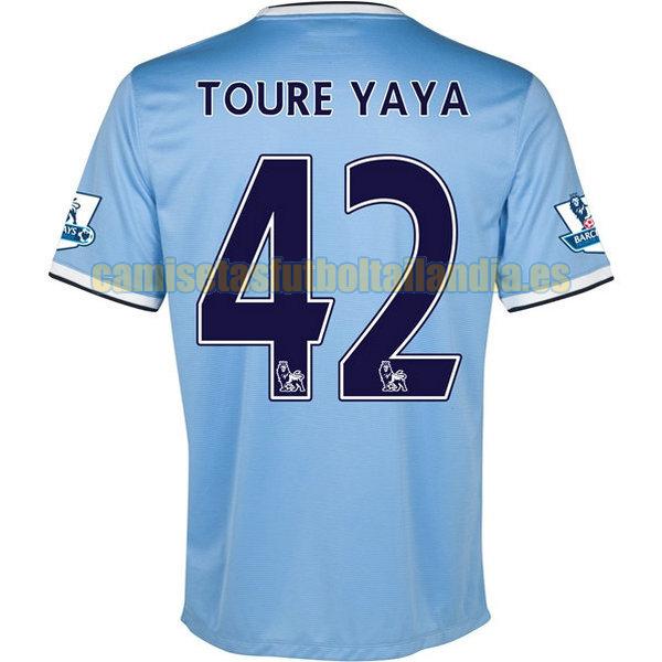 camiseta primera manchester city 2013-2014 azul toure yaya 42