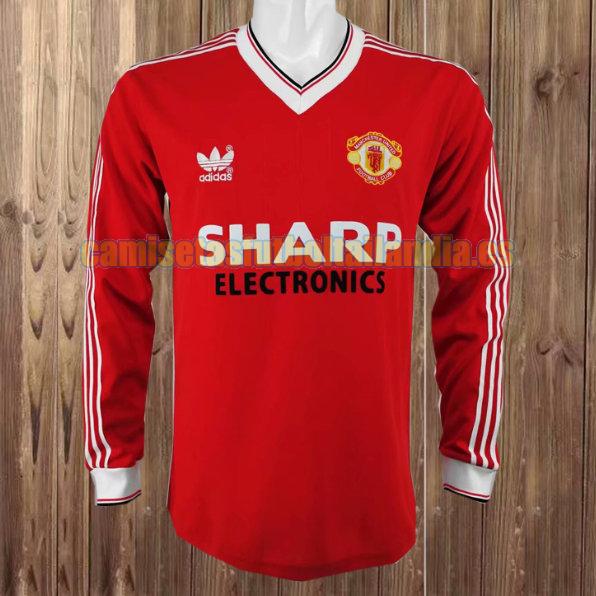 camiseta primera manchester united 1982-1983 rojo ml