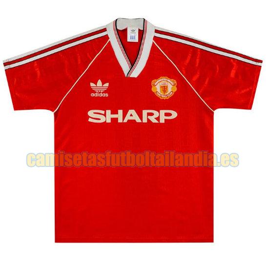 camiseta primera manchester united 1988-1990 rojo