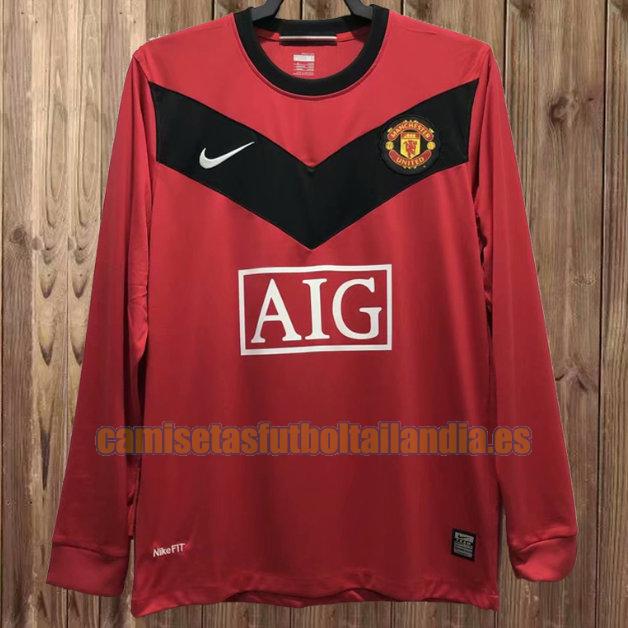 camiseta primera manchester united 2009-2010 rojo ml