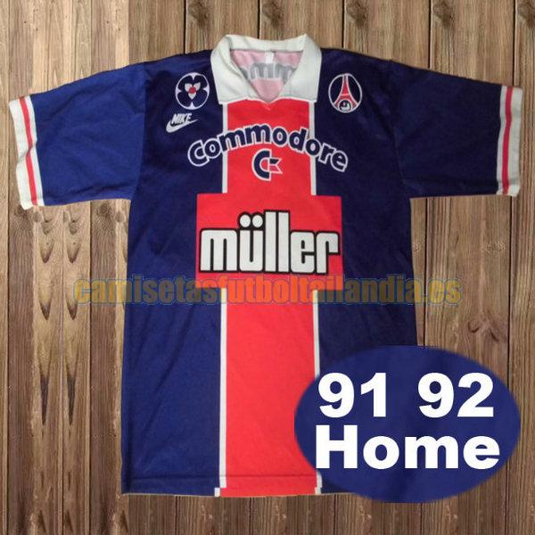 camiseta primera paris saint germain 1991-1992 azul