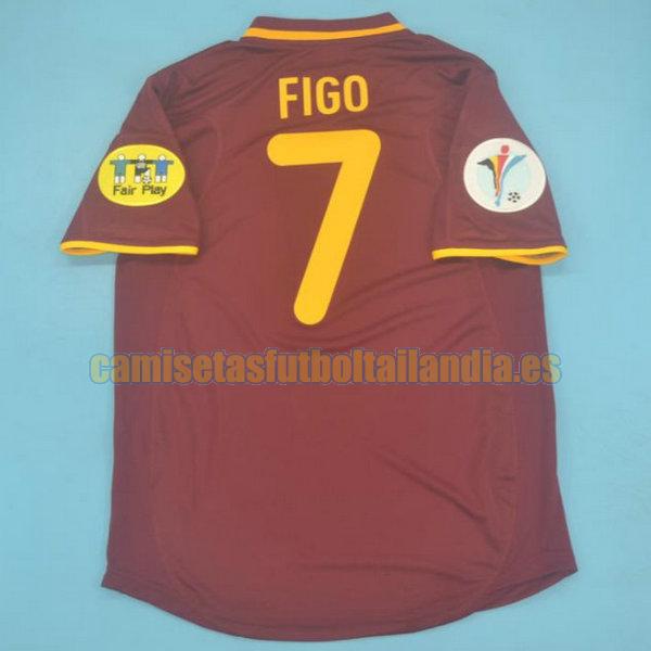 camiseta primera portugal 2000 rojo figo 7