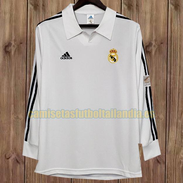 camiseta primera real madrid 2001-2002 blanco, blanca ml