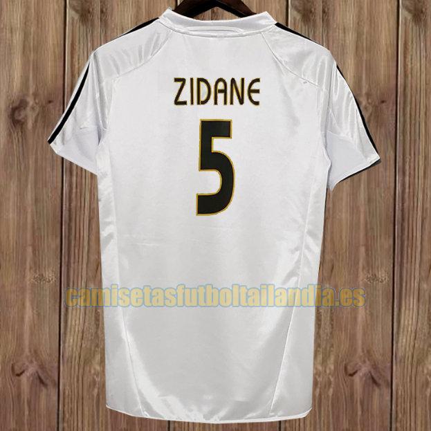 camiseta primera real madrid 2004-2005 blanco, blanca zidane 5