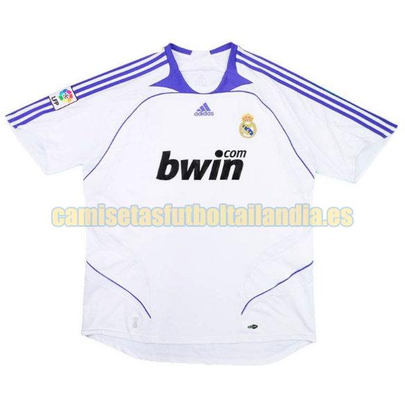camiseta primera real madrid 2007-2008 blanco, blanca