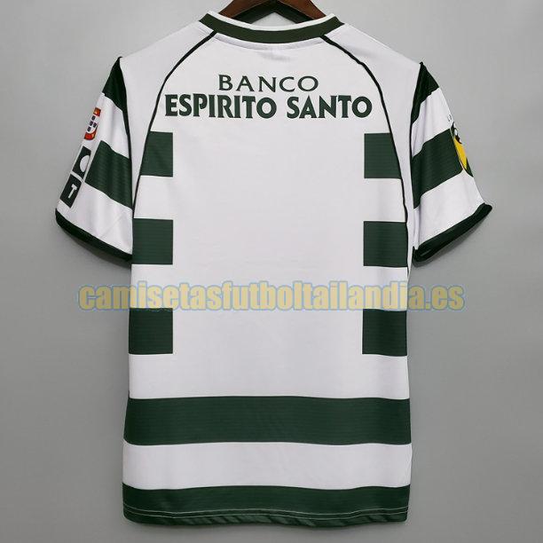  camiseta primera sporting lisbona 2001-2003 blanco, blanca 