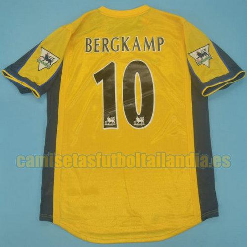 camiseta segunda arsenal 2000-2001 amarillo bergkamp 10