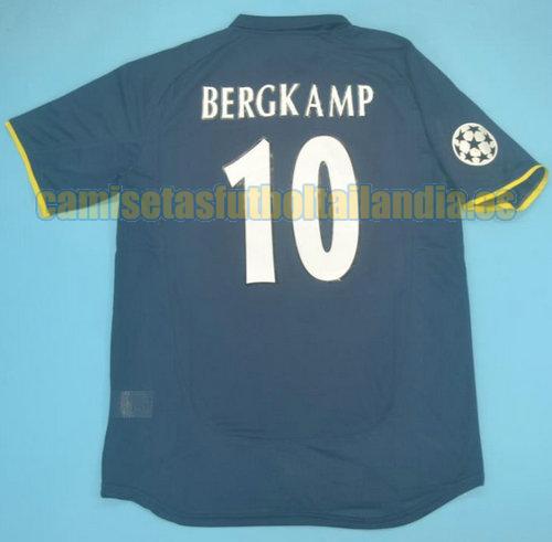 camiseta segunda arsenal 2000-2002 azul bergkamp 10