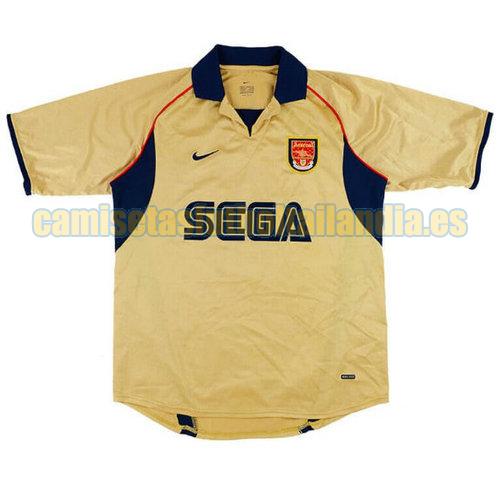 camiseta segunda arsenal 2002 amarillo