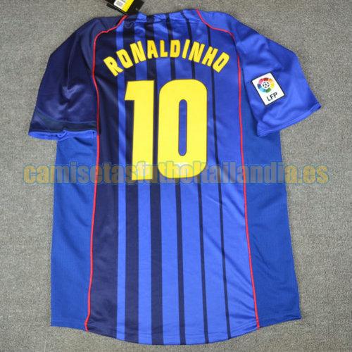 camiseta segunda barcelona 2004-2005 azul ronaldinho 10