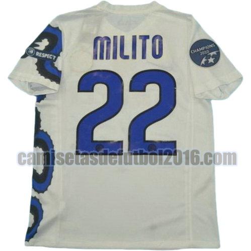 camiseta segunda equipacion inter milan campeones 2010 milito 22