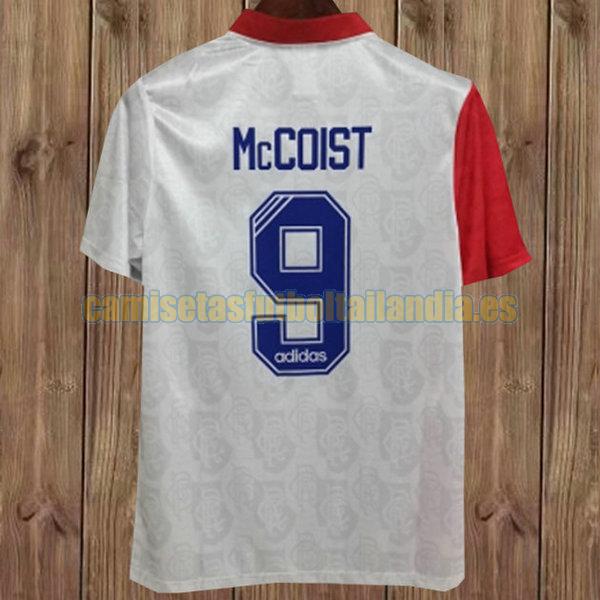 camiseta segunda glasgow rangers 1996-1997 blanco mcmoist 9