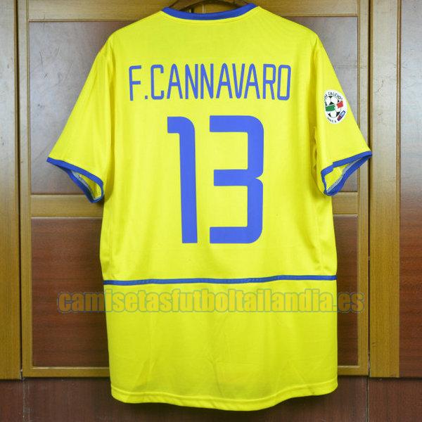 camiseta segunda inter milan 2002-2003 amarillo f.cannavaro 13