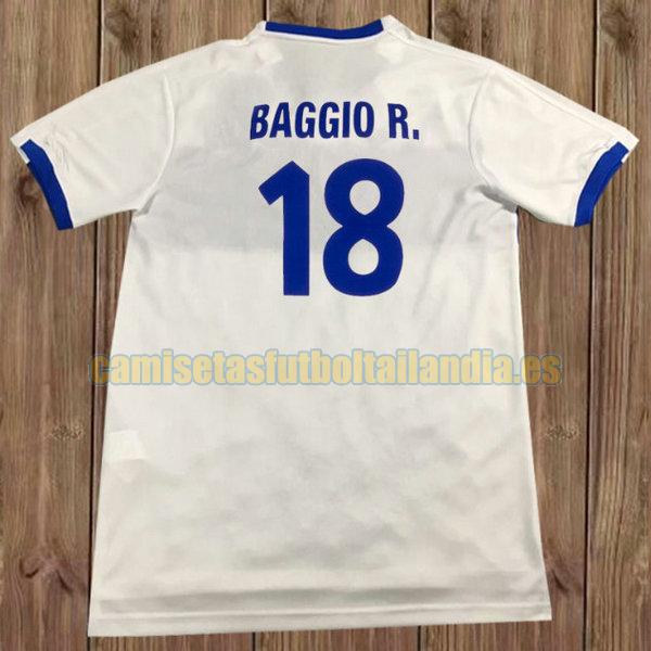camiseta segunda italia 1999 blanco baggio r. 18