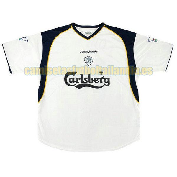 camiseta segunda liverpool 2001-2002 blanco