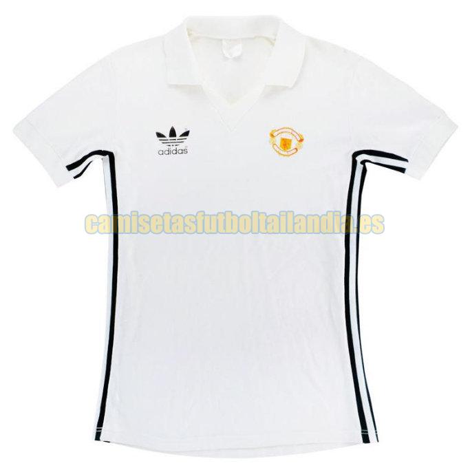 camiseta segunda manchester united 1980-1982 blanco, blanca