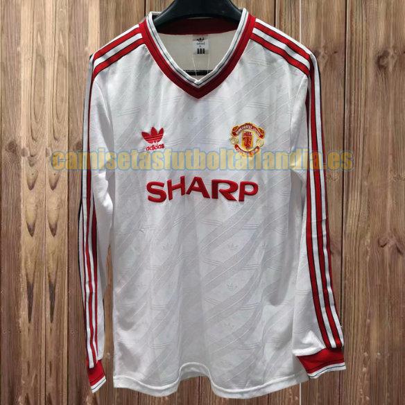camiseta segunda manchester united 1986-1988 blanco, blanca ml