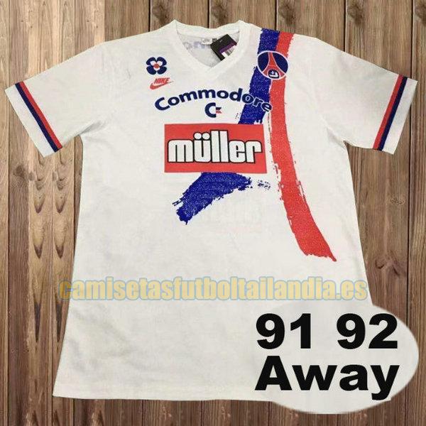 camiseta segunda paris saint germain 1991-1992 blanco