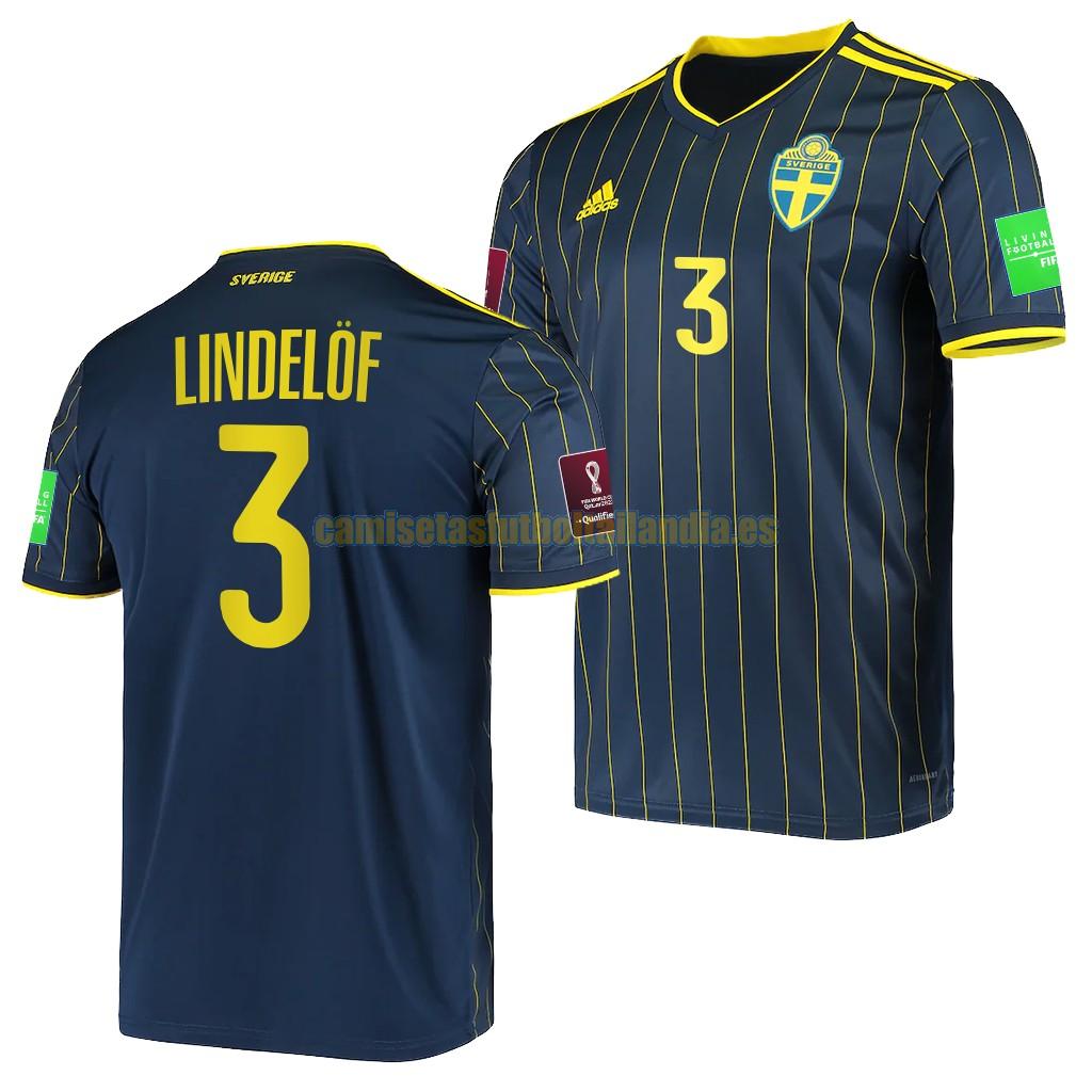 camiseta segunda suecia 2022 victor lindelof 3