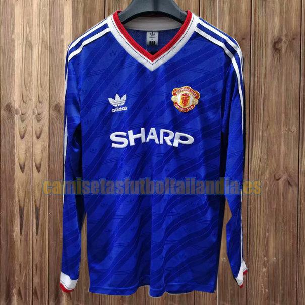 camiseta tercera manchester united 1986-1988 azul ml
