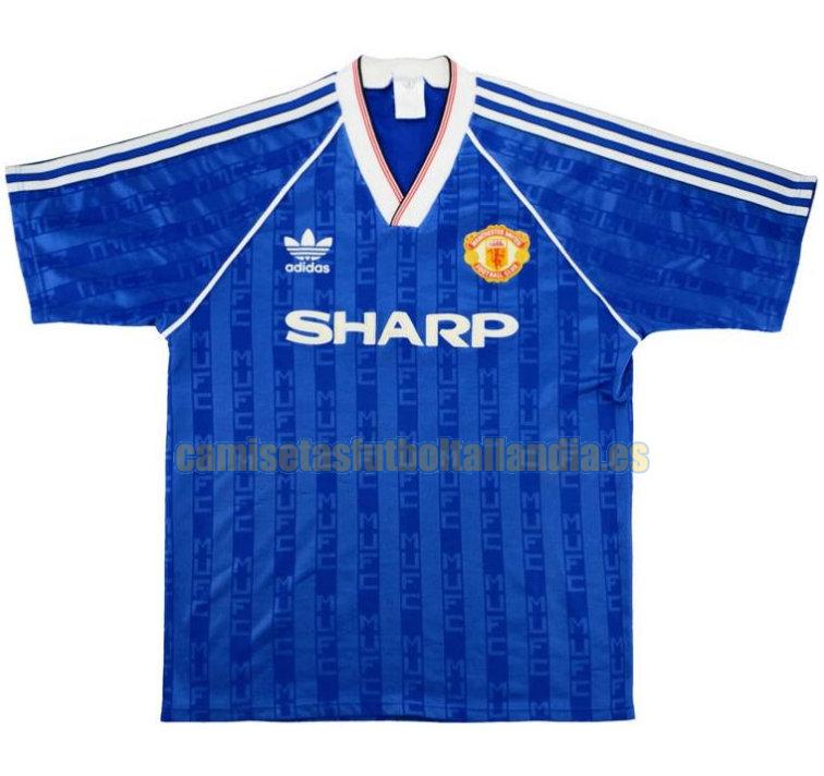 camiseta tercera manchester united 1988-1990 azul