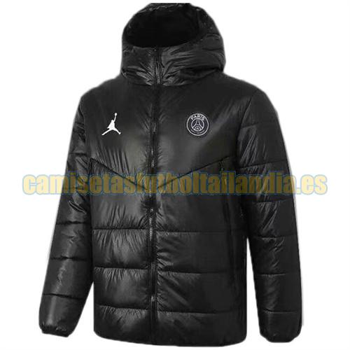 chaqueta barata de la chaqueta del paño grueso y suave del algodón jordan psg 2021-2022 negro encapuchado