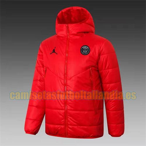 chaqueta barata de la chaqueta del paño grueso y suave del algodón jordan psg 2021-2022 rojo encapuchado