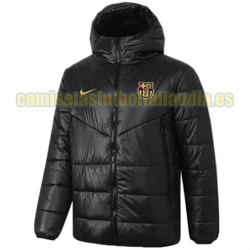 chaqueta barata de la chaqueta del paño grueso y suave del algodón nike barcelona 2021-2022 negro encapuchado
