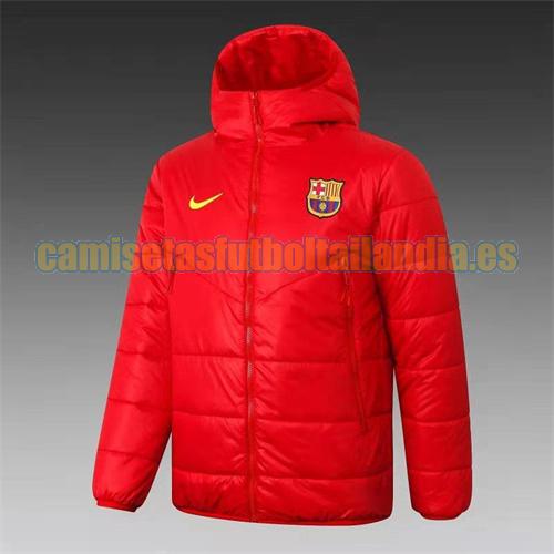 chaqueta barata de la chaqueta del paño grueso y suave del algodón nike barcelona 2021-2022 rojo encapuchado