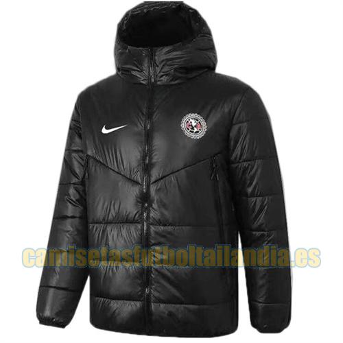 chaqueta barata de la chaqueta del paño grueso y suave del algodón nike club america 2021-2022 negro encapuchado