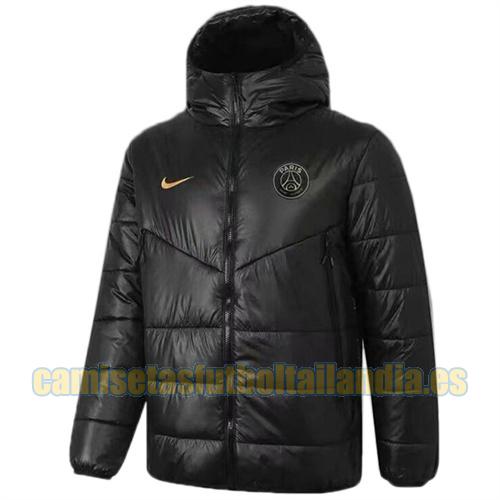 chaqueta barata de la chaqueta del paño grueso y suave del algodón nike psg 2021-22 negro encapuchado
