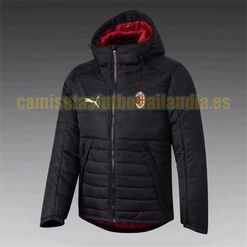 chaqueta barata de la chaqueta del paño grueso y suave del algodón puma ac milan 2021-2022 negro (rojo dentro del sombrero) encapuchado