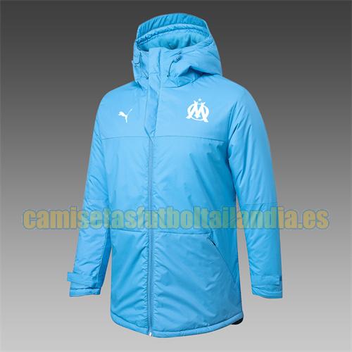 chaqueta barata de la chaqueta del paño grueso y suave del algodón puma marsella 2021-2022 azul encapuchado