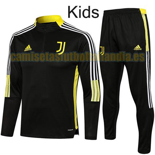 traje deportivo con media cremallera a bajo precio juventus 2021-2022 amarillo negro niño