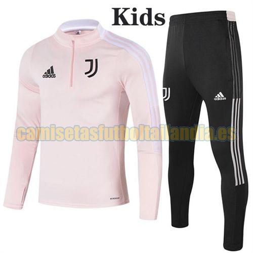 traje deportivo con media cremallera a bajo precio juventus 2021-2022 rosado niño