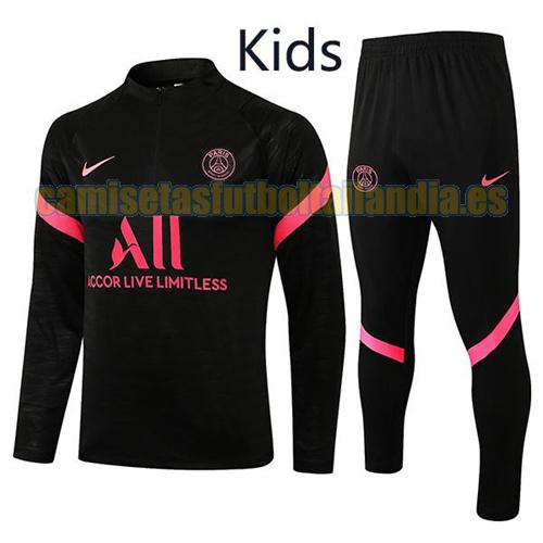traje deportivo con media cremallera a bajo precio psg 2021-2022 rosa negro niño
