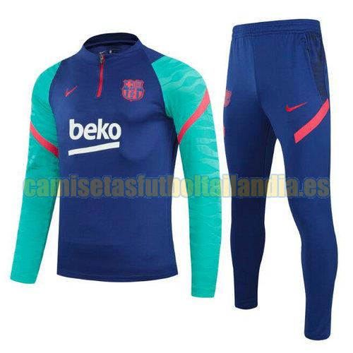 traje deportivo con media cremallera barcelona 2021-2022 azul barato
