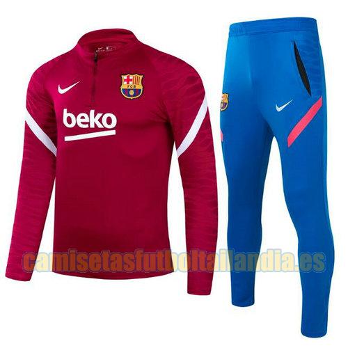 traje deportivo con media cremallera barcelona 2021-2022 rojo barato