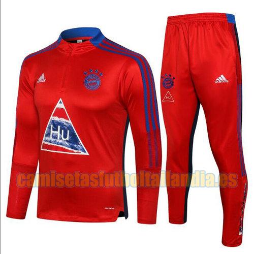 traje deportivo con media cremallera bayern munich 2021-2022 rojo azul) barato