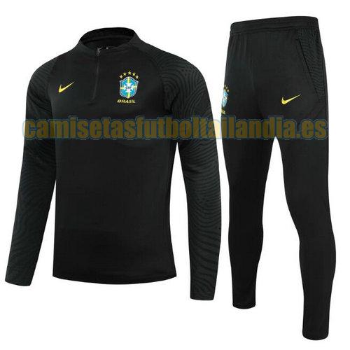 traje deportivo con media cremallera brasil 2021-2022 negro barato