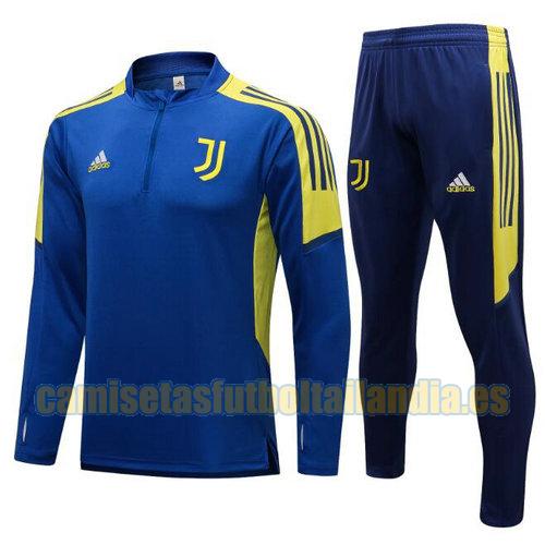 traje deportivo con media cremallera juventus 2021-2022 azul colorido (amarillo) barato
