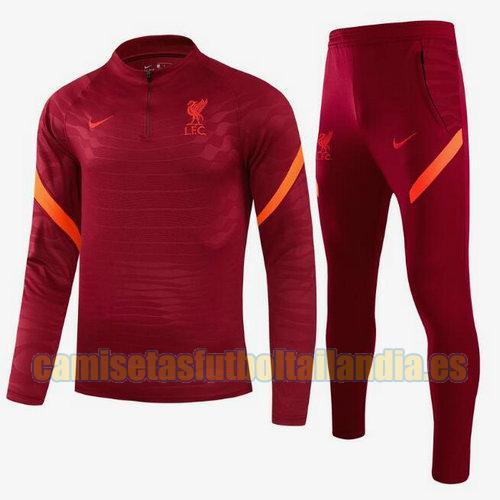 traje deportivo con media cremallera liverpool 2021-2022 rojo barato